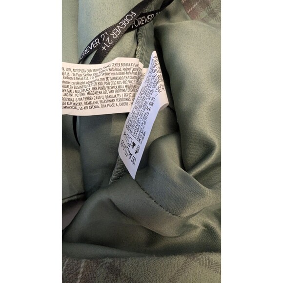 Forever 21 green and grey flannel  Corset Style crop top Sz 1X Summer Festival - Picture 3 of 3